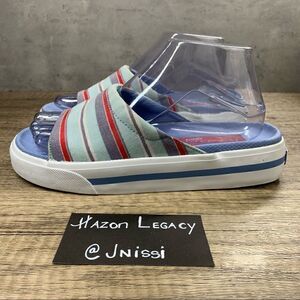 Aerosoles Sport~Women’s~Light Blue/Red Canvas Slides~Size 7.5